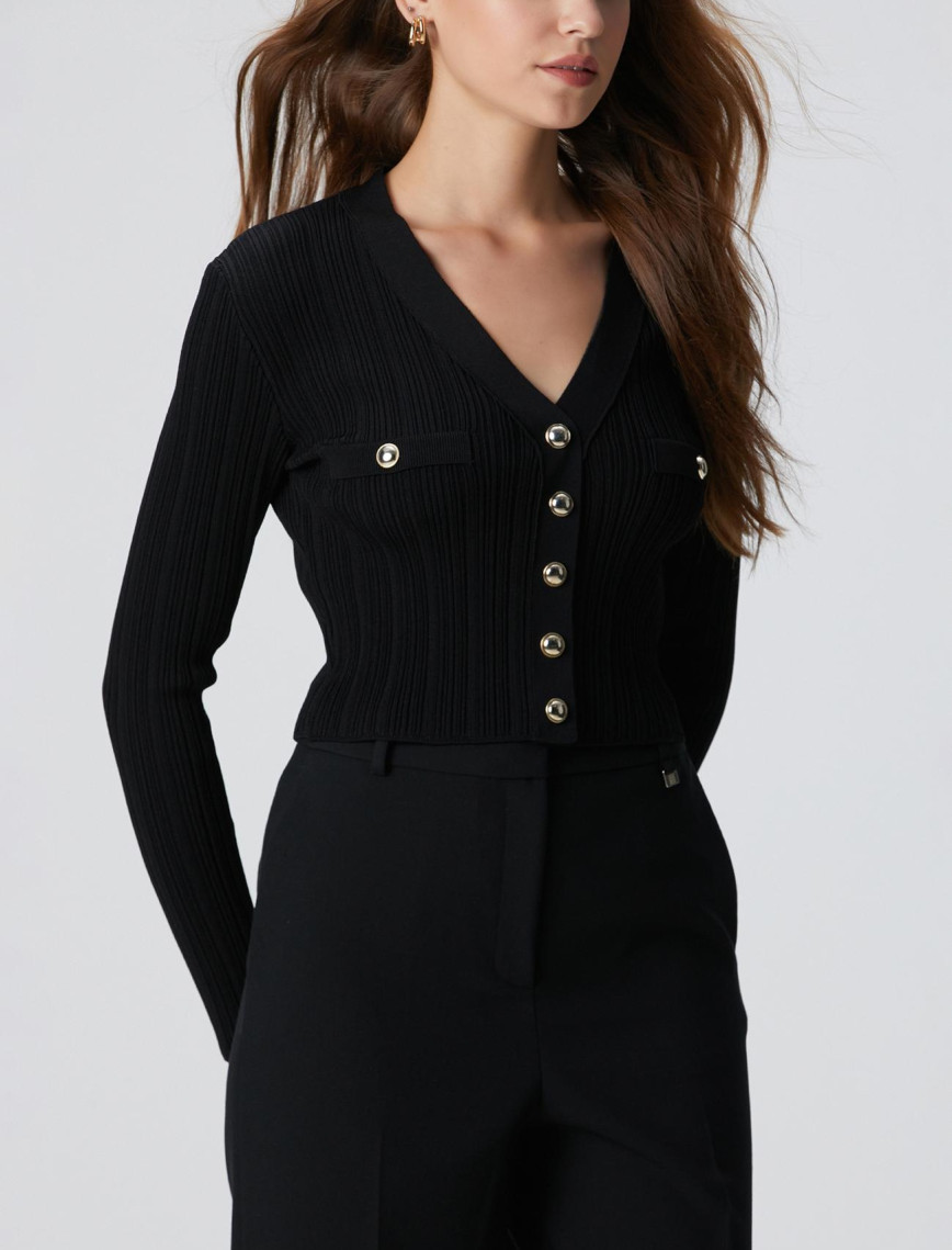 Network Kadın Siyah Crop Triko Hırka Network Kadın Siyah Crop Triko Hırka