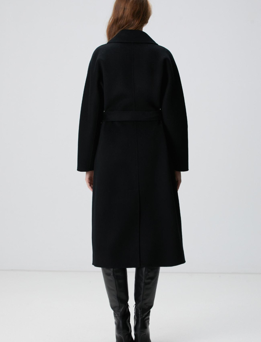 Network Kadın Limited Siyah Yün Karışımlı Manto Network Kadın Limited Siyah Yün Karışımlı Manto