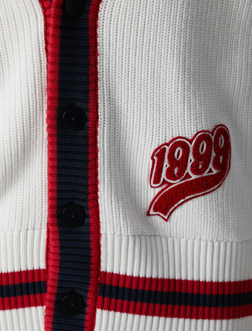 Network Kadın Beyaz Patchli Renkli Ribanalı Hırka Network Kadın Beyaz Patchli Renkli Ribanalı Hırka