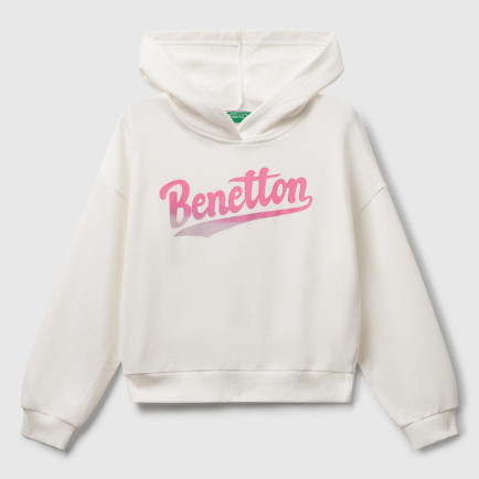 Kız Çocuk Ekru Önü Logo Baskılı Ribanalı Kapüşonlu Sweatshirt Kız Çocuk Ekru Önü Logo Baskılı Ribanalı Kapüşonlu Sweatshirt