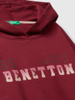 Kız Çocuk Bordo Önü Logo Baskılı Ribanalı Kapüşonlu Sweatshirt Kız Çocuk Bordo Önü Logo Baskılı Ribanalı Kapüşonlu Sweatshirt