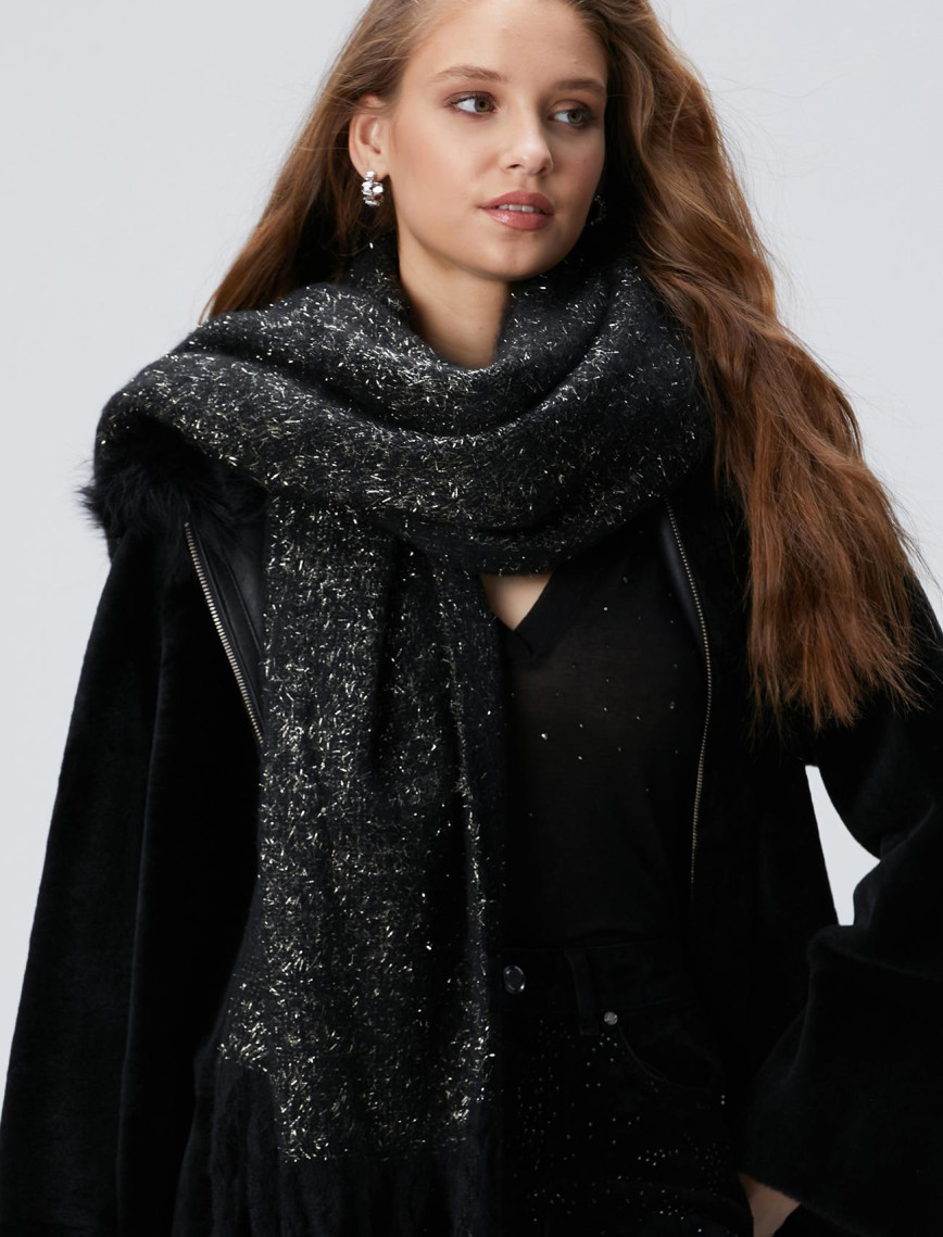 Network Kadın Siyah Lureksli Atkı Network Kadın Siyah Lureksli Atkı