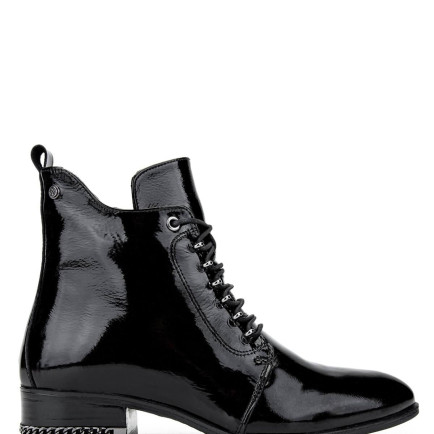 Tamer Tanca Kadın Hakiki Deri Siyah Rugan Casual Bot Tamer Tanca Kadın Hakiki Deri Siyah Rugan Casual Bot