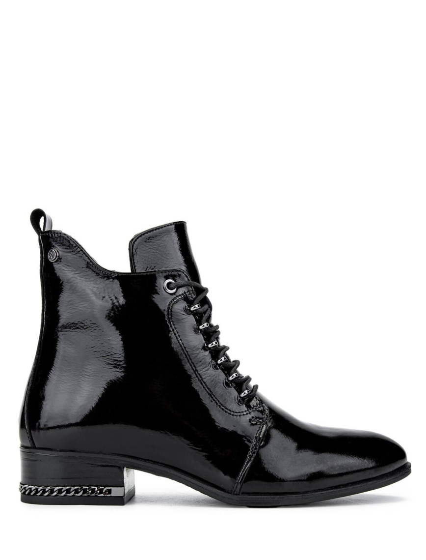 Tamer Tanca Kadın Hakiki Deri Siyah Rugan Casual Bot Tamer Tanca Kadın Hakiki Deri Siyah Rugan Casual Bot