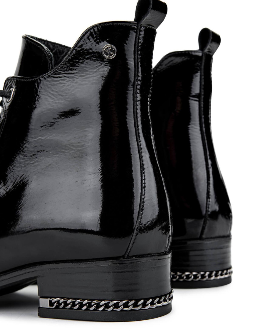 Tamer Tanca Kadın Hakiki Deri Siyah Rugan Casual Bot Tamer Tanca Kadın Hakiki Deri Siyah Rugan Casual Bot