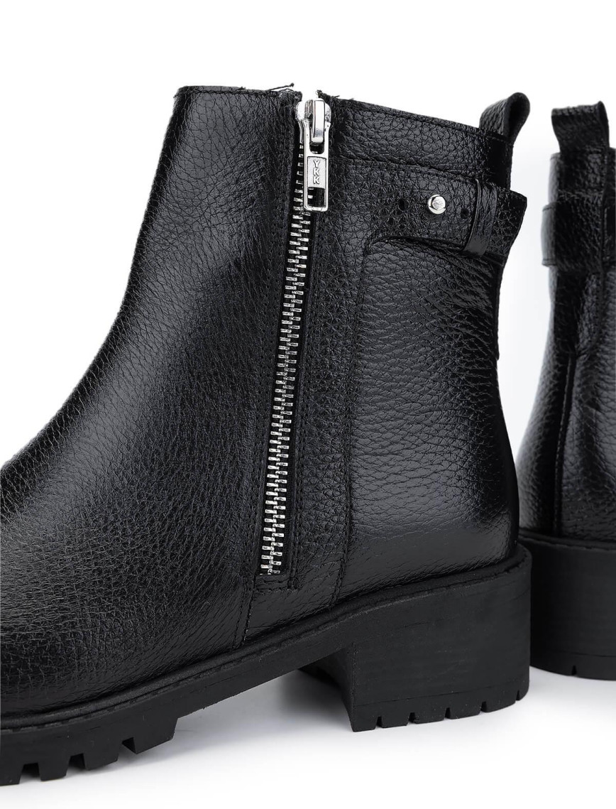 Tamer Tanca Kadın Hakiki Deri Siyah Floter Casual Bot Tamer Tanca Kadın Hakiki Deri Siyah Floter Casual Bot