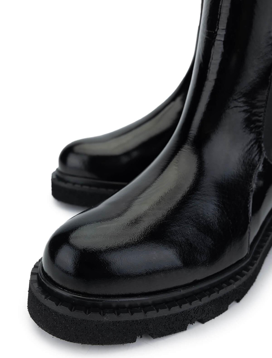 Tamer Tanca Kadın Hakiki Deri Siyah Rugan Casual Bot Tamer Tanca Kadın Hakiki Deri Siyah Rugan Casual Bot