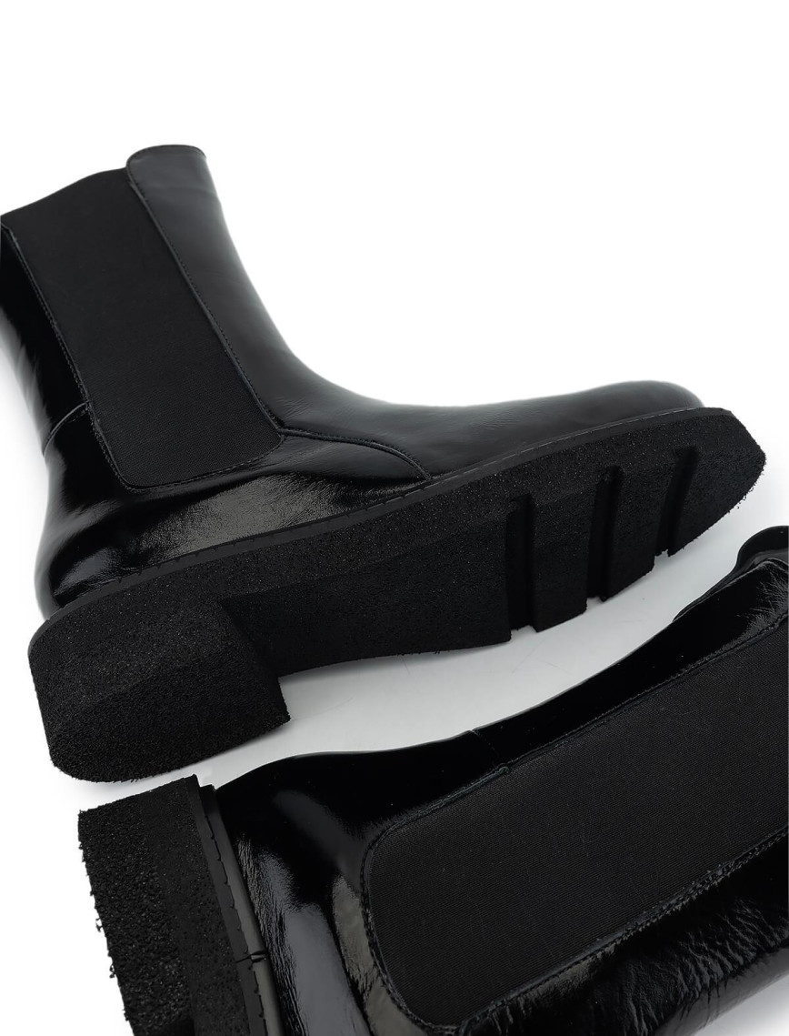 Tamer Tanca Kadın Hakiki Deri Siyah Rugan Casual Bot Tamer Tanca Kadın Hakiki Deri Siyah Rugan Casual Bot