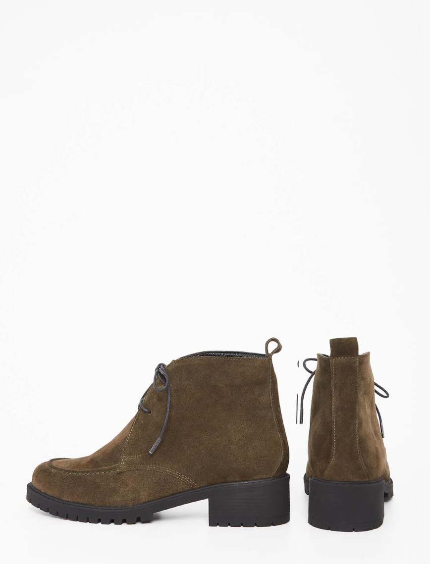 Tamer Tanca Kadın Hakiki Deri Haki Süet Casual Bot