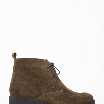 Tamer Tanca Kadın Hakiki Deri Haki Süet Casual Bot