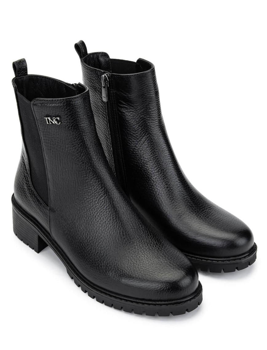 Tamer Tanca Kadın Hakiki Deri Siyah Floter Casual Bot