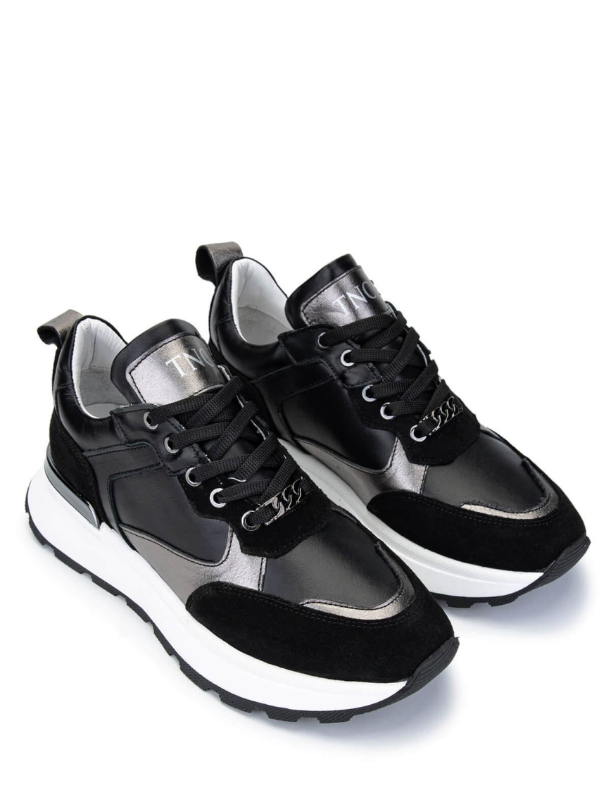 Tamer Tanca Kadın Hakiki Deri Siyah Süet Sneakers & Spor Ayakkabı