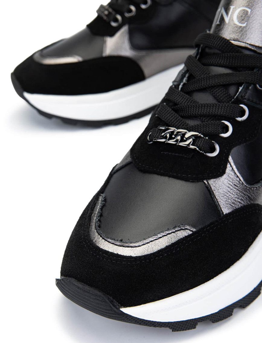 Tamer Tanca Kadın Hakiki Deri Siyah Süet Sneakers & Spor Ayakkabı