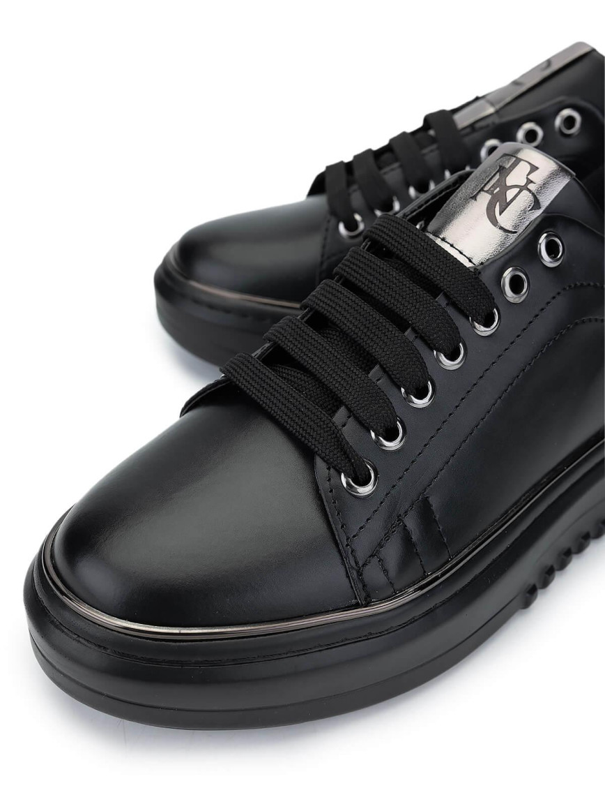 Tamer Tanca Kadın Vegan Siyah Sneakers & Spor Ayakkabı