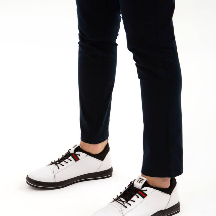 Tamer Tanca Erkek Hakiki Deri Beyaz Casual Ayakkabı