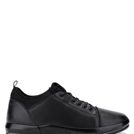 Tamer Tanca Erkek Hakiki Deri Siyah Deri Casual Ayakkabı