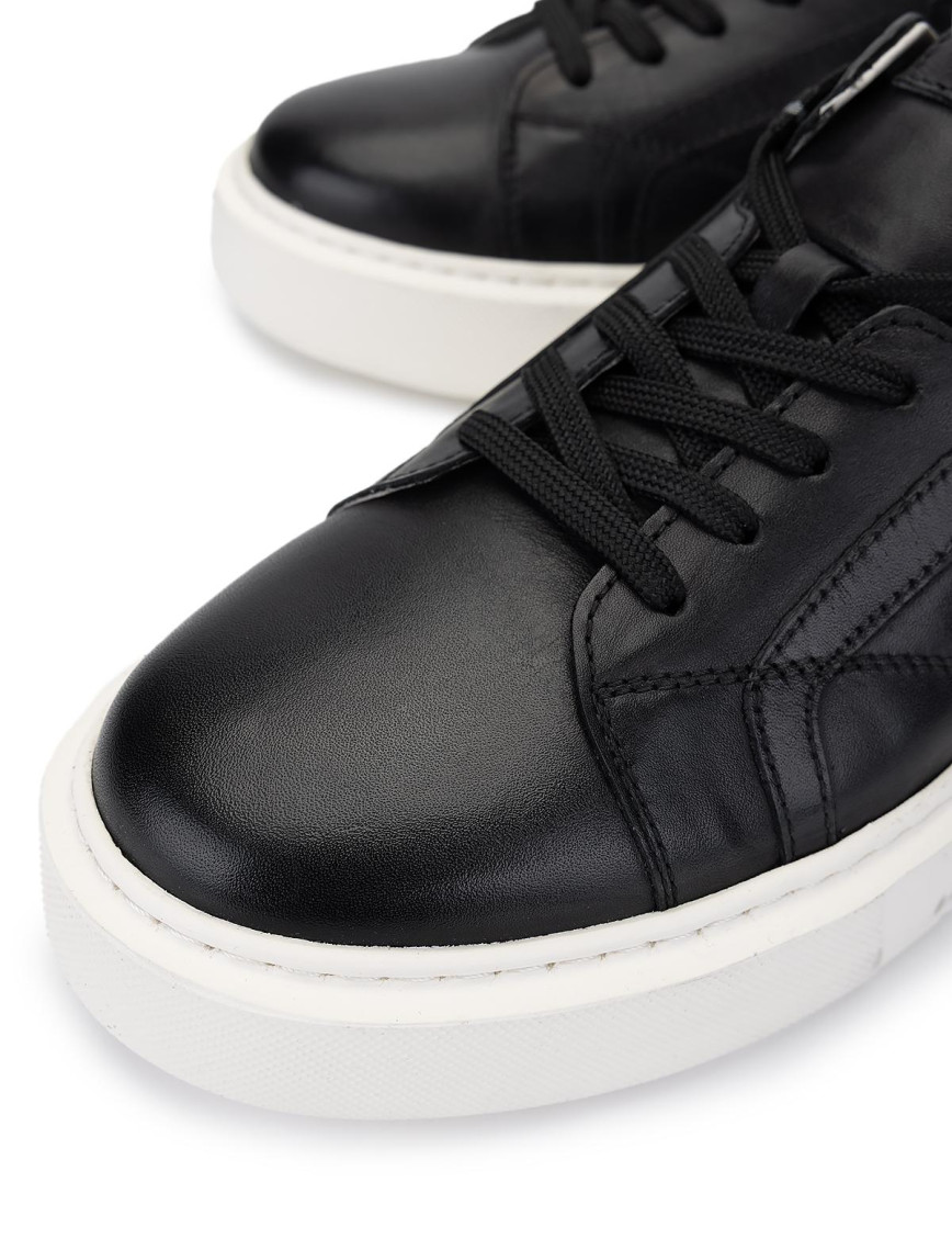 Tamer Tanca Erkek Hakiki Deri Siyah Sneakers & Spor Ayakkabı