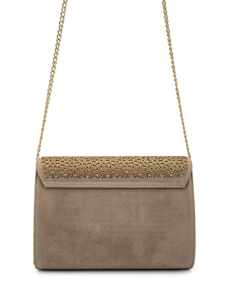 Tamer Tanca Kadın Vegan Bej Süet Omuz Çanta Tamer Tanca Kadın Vegan Bej Süet Omuz Çanta