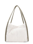 Tamer Tanca Kadın Keten Naturel/Haki Omuz Çanta