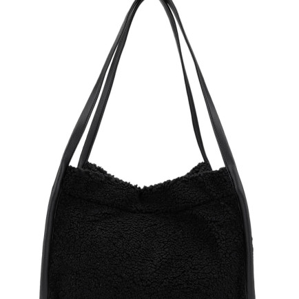 Tamer Tanca Kadın Keten Siyah/Siyah Omuz Çanta