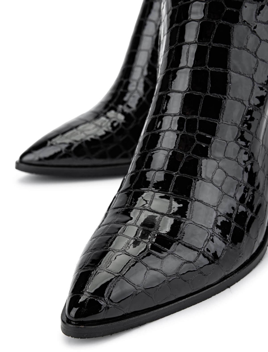 Tamer Tanca Kadın Hakiki Deri Siyah Kroko Casual Çizme