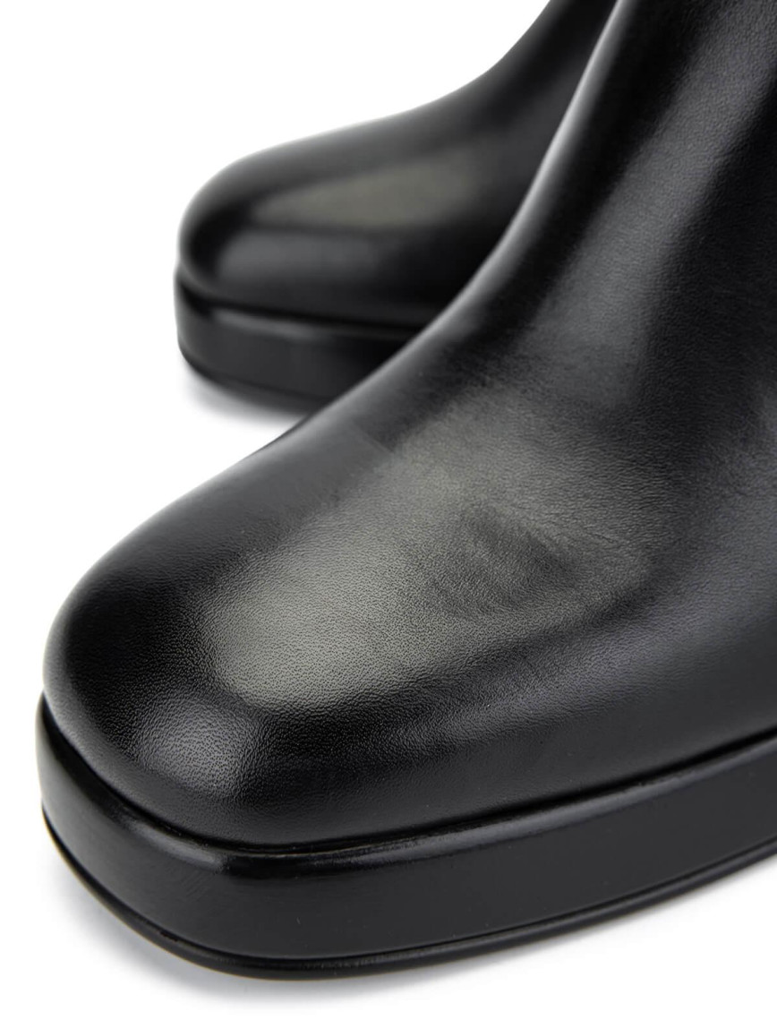 Tamer Tanca Kadın Hakiki Deri Siyah Deri Topuklu Çizme Tamer Tanca Kadın Hakiki Deri Siyah Deri Topuklu Çizme