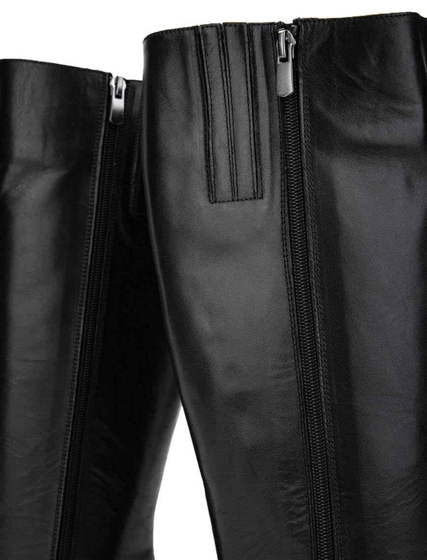 Tamer Tanca Kadın Hakiki Deri Siyah Deri Topuklu Çizme Tamer Tanca Kadın Hakiki Deri Siyah Deri Topuklu Çizme