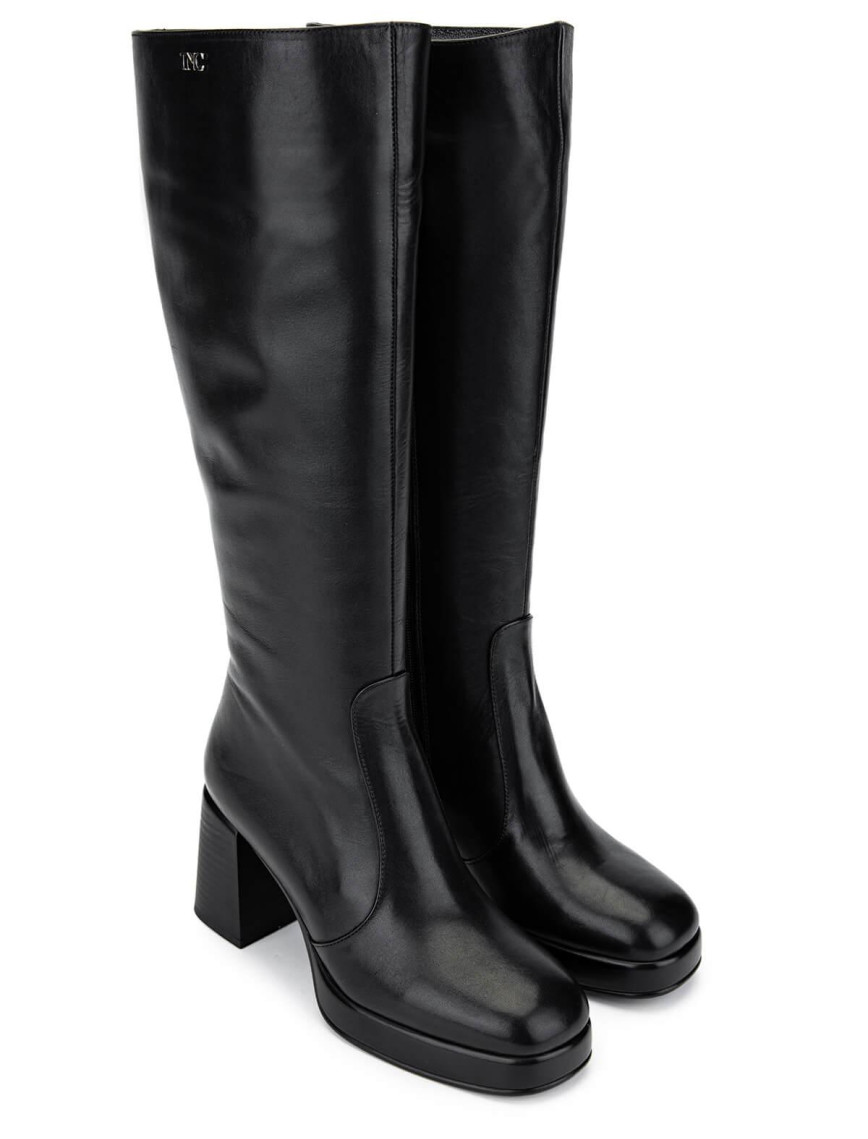 Tamer Tanca Kadın Hakiki Deri Siyah Deri Topuklu Çizme Tamer Tanca Kadın Hakiki Deri Siyah Deri Topuklu Çizme