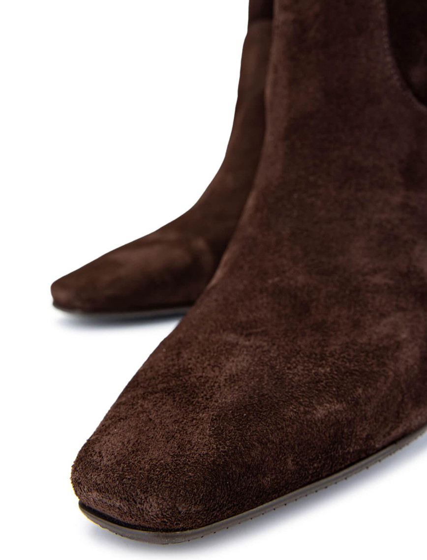 Tamer Tanca Kadın Hakiki Deri Kahverengi Süet Topuklu Çizme