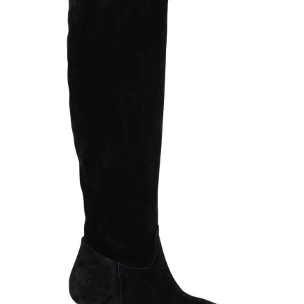 Tamer Tanca Kadın Hakiki Deri Siyah Süet Topuklu Çizme