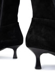 Tamer Tanca Kadın Hakiki Deri Siyah Süet Topuklu Çizme