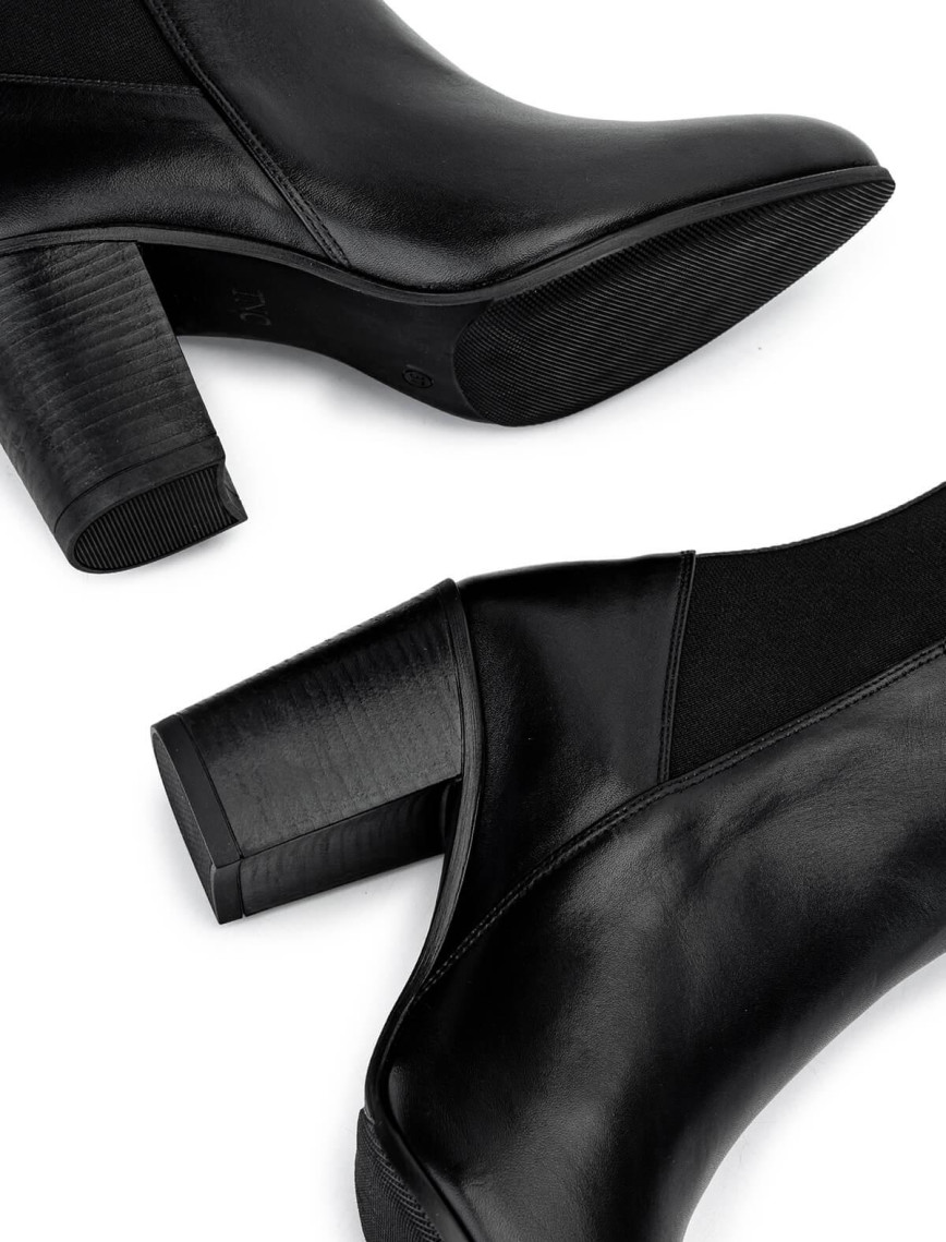 Tamer Tanca Kadın Hakiki Deri Siyah Deri Topuklu Çizme