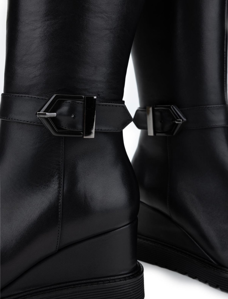 Tamer Tanca Kadın Hakiki Deri Siyah Deri Casual Çizme Tamer Tanca Kadın Hakiki Deri Siyah Deri Casual Çizme