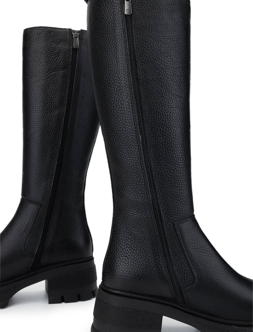 Tamer Tanca Kadın Hakiki Deri Siyah Floter Casual Çizme Tamer Tanca Kadın Hakiki Deri Siyah Floter Casual Çizme