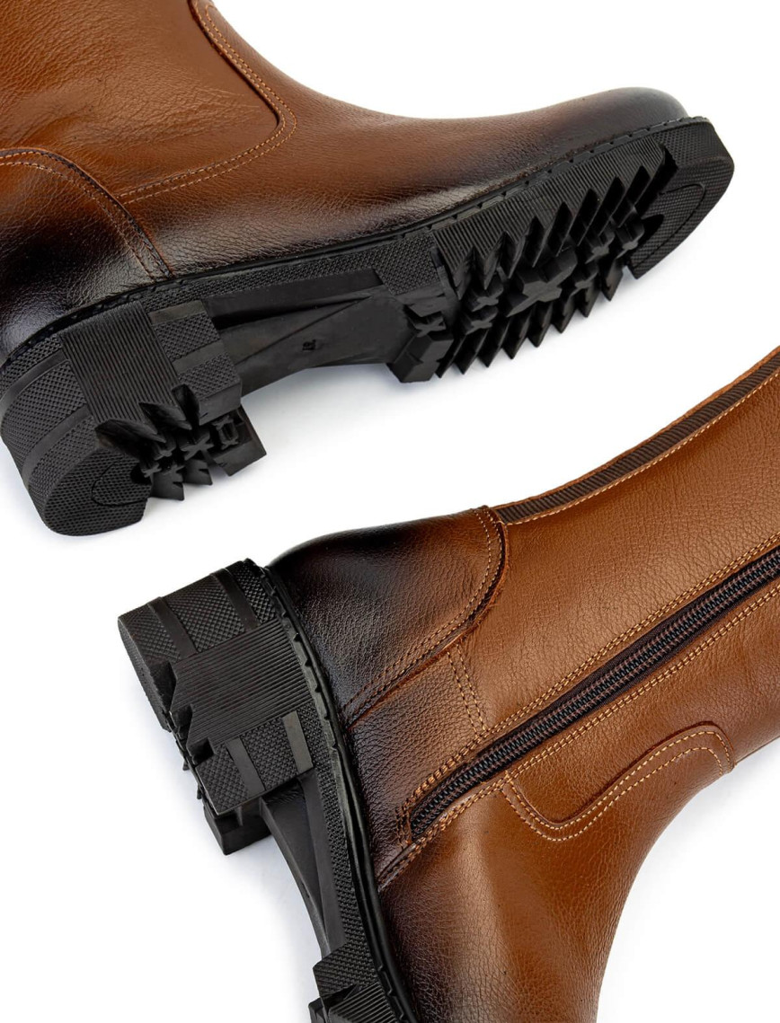 Tamer Tanca Kadın Hakiki Deri Taba Casual Çizme Tamer Tanca Kadın Hakiki Deri Taba Casual Çizme