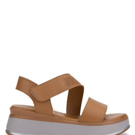 Tamer Tanca Kadın Hakiki Deri Taba Topuklu Sandalet