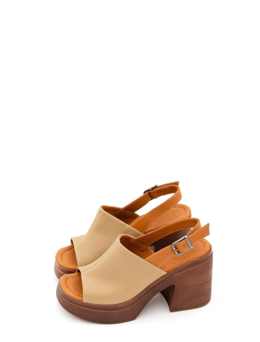 Tamer Tanca Kadın Hakiki Deri Beyaz Topuklu Sandalet