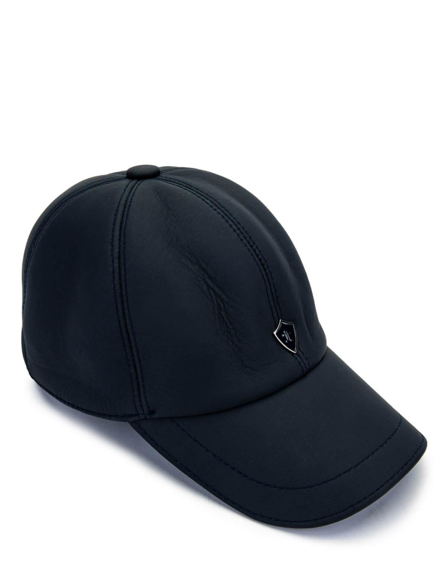 Tamer Tanca Erkek Hakiki Deri Lacivert Şapka Tamer Tanca Erkek Hakiki Deri Lacivert Şapka