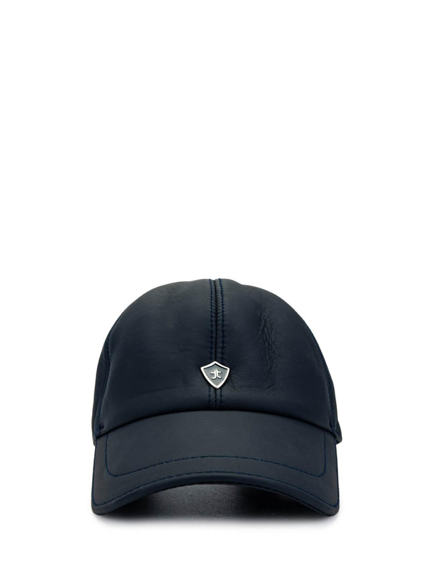 Tamer Tanca Erkek Hakiki Deri Lacivert Şapka Tamer Tanca Erkek Hakiki Deri Lacivert Şapka