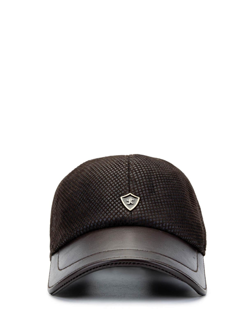 Tamer Tanca Erkek Deri & Tekstil Kahverengi Beyzbol Şapka