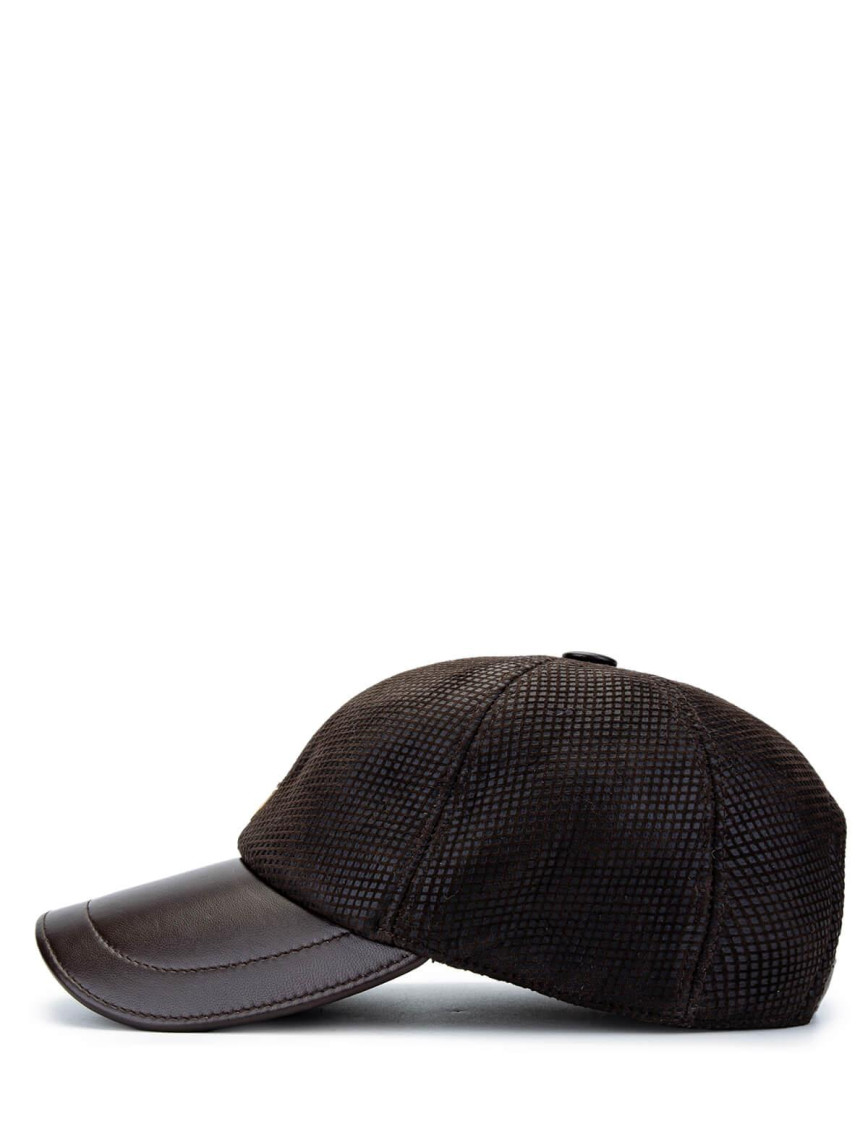 Tamer Tanca Erkek Deri & Tekstil Kahverengi Beyzbol Şapka