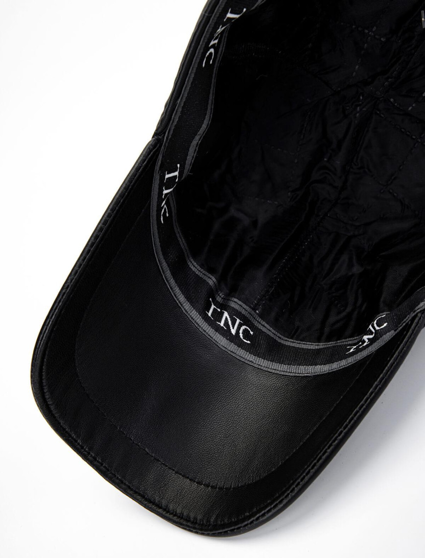 Tamer Tanca Erkek Hakiki Deri Siyah Şapka