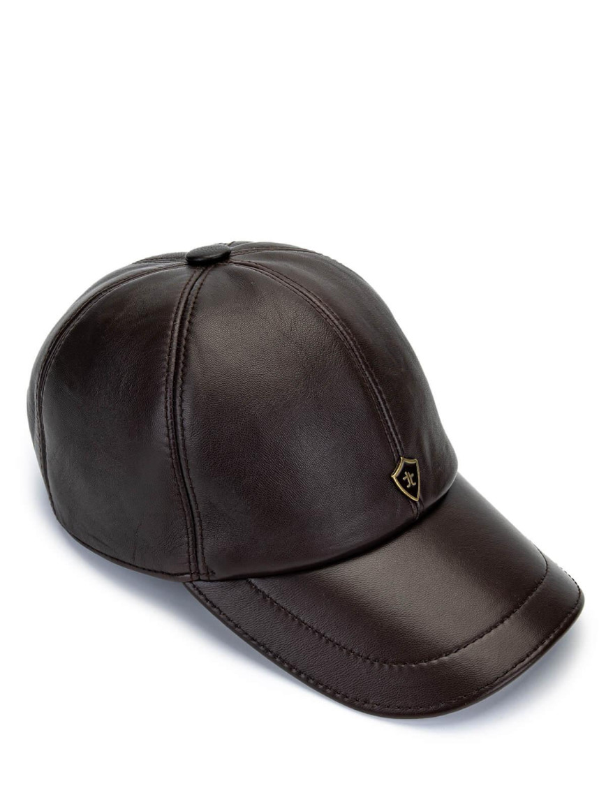 Tamer Tanca Erkek Hakiki Deri Lacivert Şapka