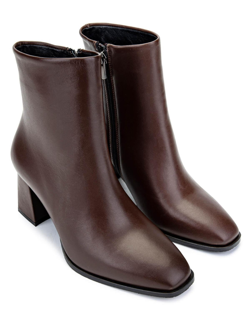 Tamer Tanca Kadın Hakiki Deri Kahverengi Deri Topuklu Bot Tamer Tanca Kadın Hakiki Deri Kahverengi Deri Topuklu Bot