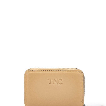 Tamer Tanca Unisex Hakiki Deri Bej Cüzdan Cuzdan