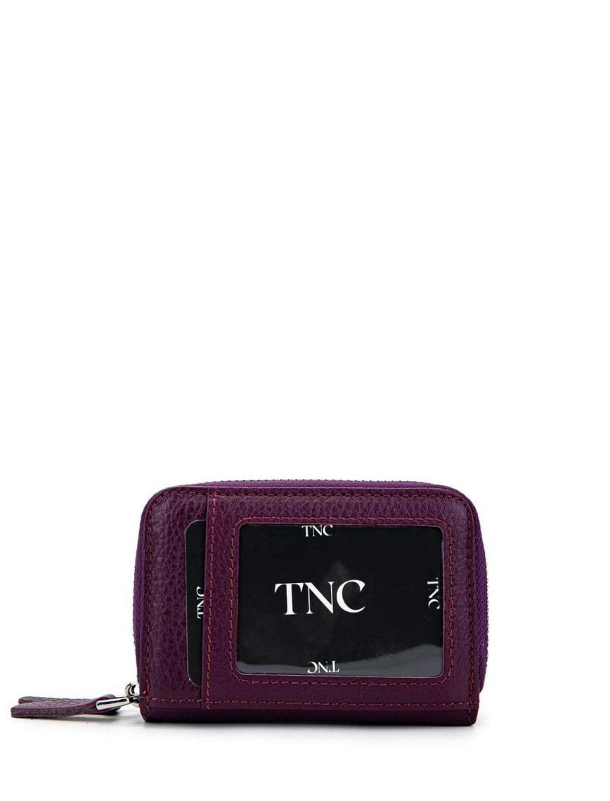 Tamer Tanca Unisex Hakiki Deri Mor Cüzdan Cuzdan