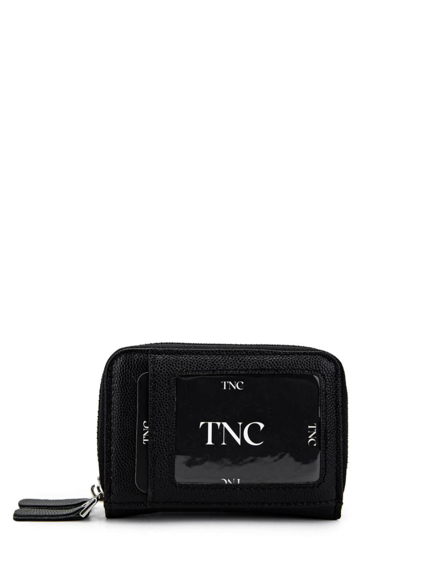 Tamer Tanca Unisex Hakiki Deri Siyah Havyar Cüzdan Cuzdan