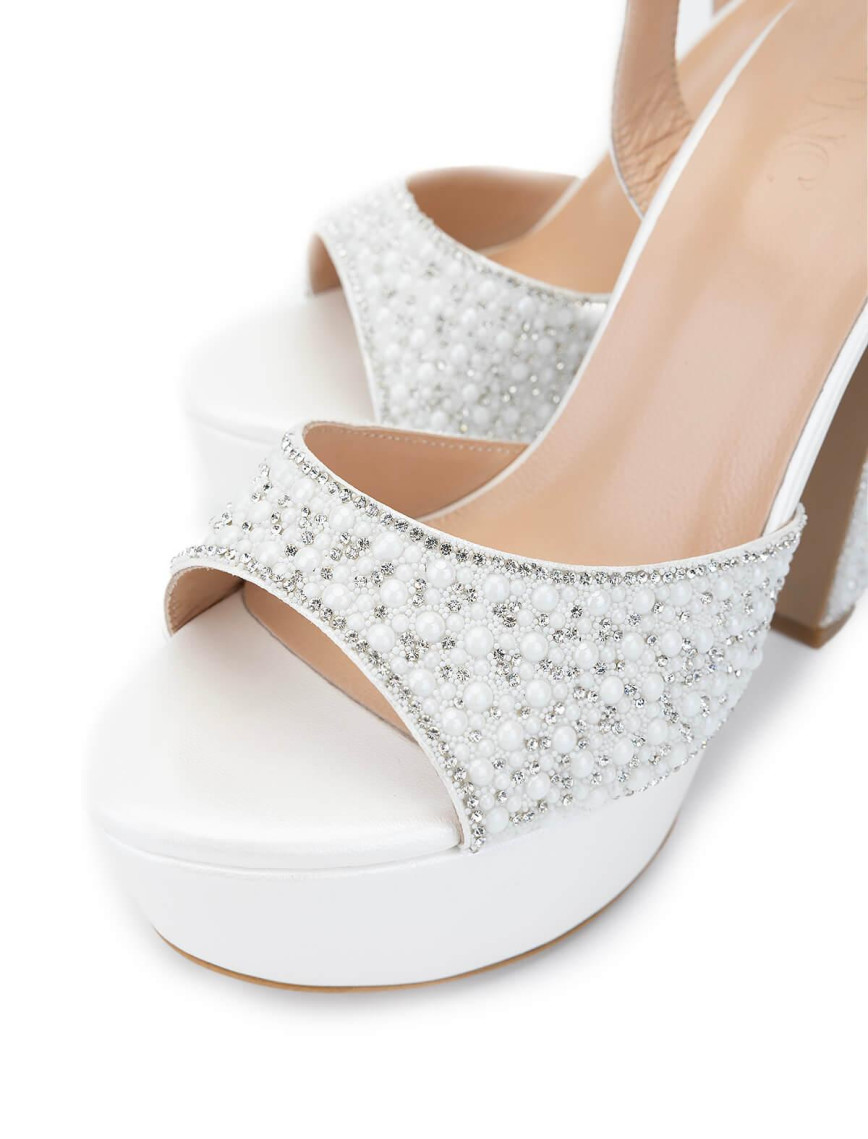 Tamer Tanca Kadın Vegan Beyaz Sedef  Topuklu Ayakkabı