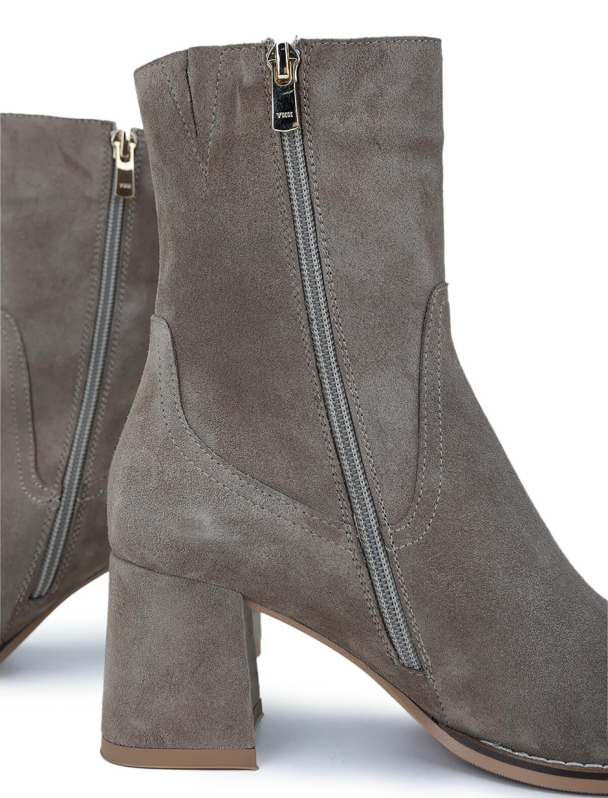 Tamer Tanca Kadın Hakiki Deri Vizon Süet Topuklu Bot Tamer Tanca Kadın Hakiki Deri Vizon Süet Topuklu Bot