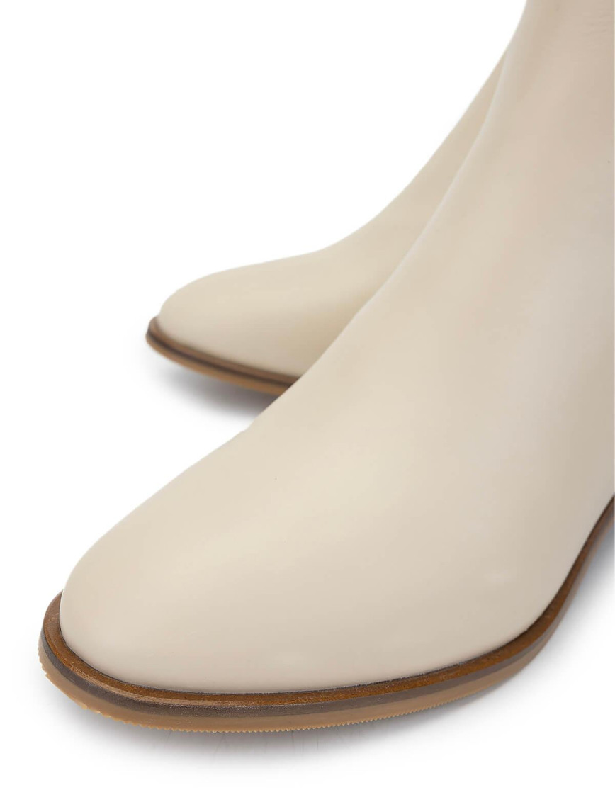 Tamer Tanca Kadın Hakiki Deri Bej Topuklu Bot Tamer Tanca Kadın Hakiki Deri Bej Topuklu Bot